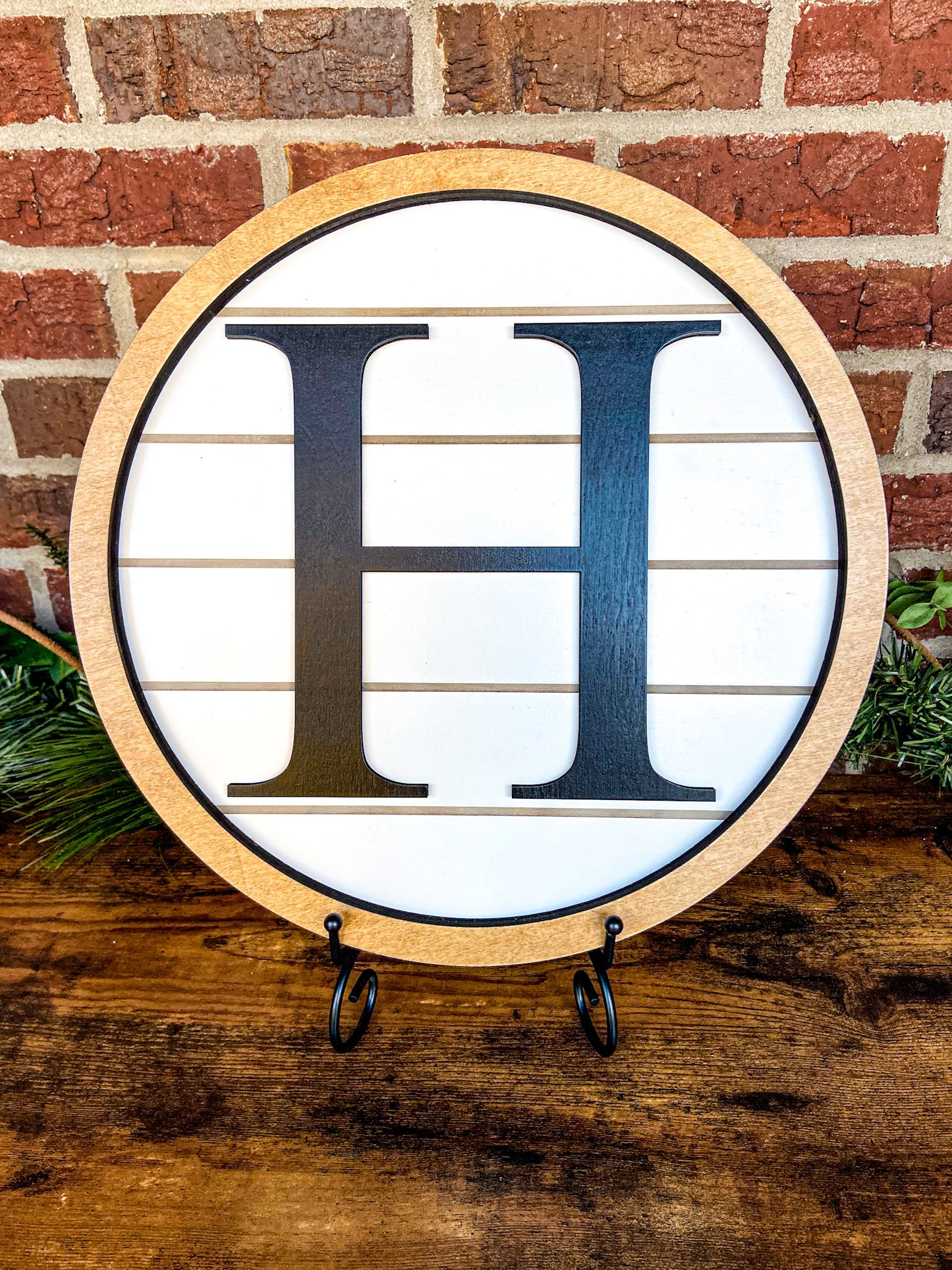 Shiplap Initial Sign