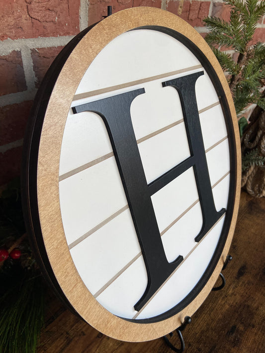 Shiplap Initial Sign